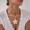 Shell Flower Pendant Necklace Handmade For Women
