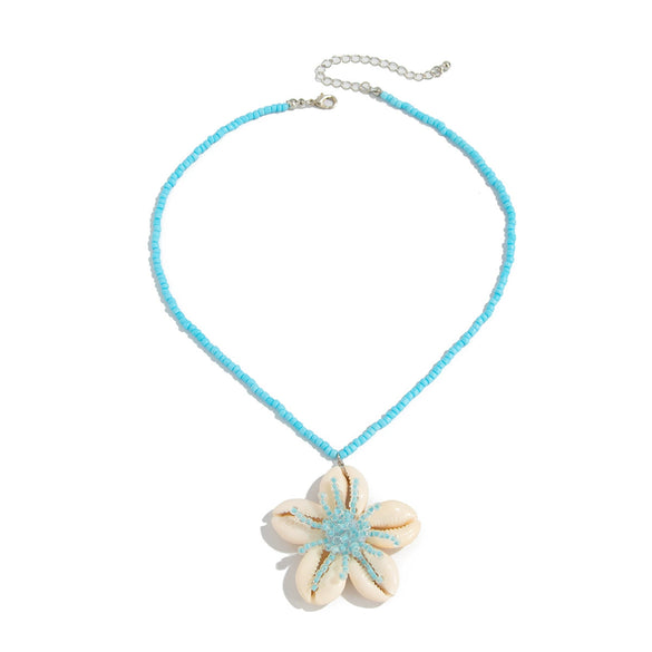 Shell Flower Pendant Necklace Handmade For Women