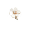 Shell Flower Ring Diamondencrusted Niche Style Alloy Joint Women's