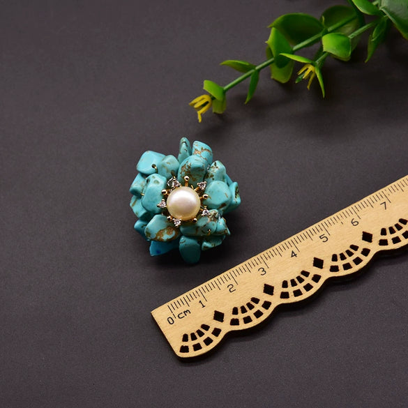 Shell Geometric Brooch Simple Style Electroplating