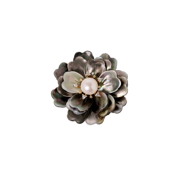 Shell Geometric Brooch Simple Style Electroplating