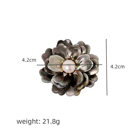 Shell Geometric Brooch Simple Style Electroplating