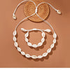 Shell Geometric Pattern Manual Woven Bracelet And Necklace For Women