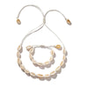 Shell Geometric Pattern Manual Woven Bracelet And Necklace For Women