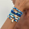 Shell Handmade Geometric And Flower Patterned Starfish Pendant Stacked Bracelet For Women