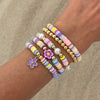 Shell Handmade Geometric And Flower Patterned Starfish Pendant Stacked Bracelet For Women