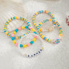 Shell Handmade Geometric And Flower Patterned Starfish Pendant Stacked Bracelet For Women