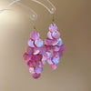 Shell Handmade Geometric Round Tassel Earrings For Women Light Luxury Sweet Small Fresh All Match