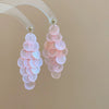 Shell Handmade Geometric Round Tassel Earrings For Women Light Luxury Sweet Small Fresh All Match
