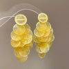 Shell Handmade Geometric Round Tassel Earrings For Women Light Luxury Sweet Small Fresh All Match