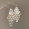 Shell Handmade Geometric Round Tassel Earrings For Women Light Luxury Sweet Small Fresh All Match