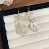 Shell Handmade Geometric Round Tassel Earrings For Women Light Luxury Sweet Small Fresh All Match