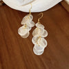 Shell Handmade Geometric Round Tassel Earrings For Women Light Luxury Sweet Small Fresh All Match