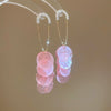 Shell Handmade Geometric Round Tassel Earrings For Women Light Luxury Sweet Small Fresh All Match