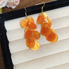 Shell Handmade Geometric Round Tassel Earrings For Women Light Luxury Sweet Small Fresh All Match