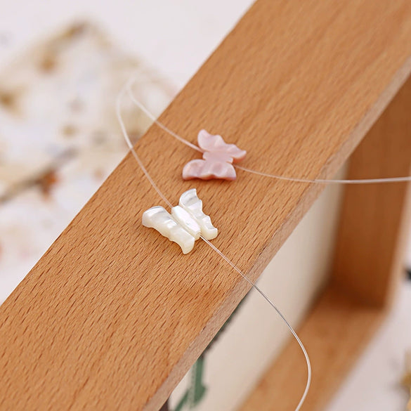 Shell Hollow Carved Butterfly And Bow Invisible Necklace Pendant Hairpin
