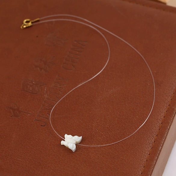 Shell Hollow Carved Butterfly And Bow Invisible Necklace Pendant Hairpin