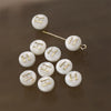 Shell Jewelry Geometric 26 Letters Round Fritillaria Double Sided Straight Hole Matching Material