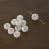 Shell Jewelry Geometric 26 Letters Round Fritillaria Double Sided Straight Hole Matching Material