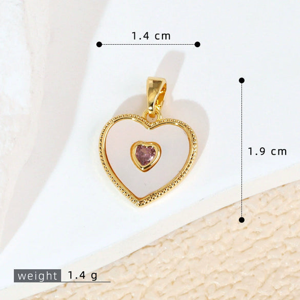 Shell Jewelry Heart Geometric Pendant Accessories Electroplating