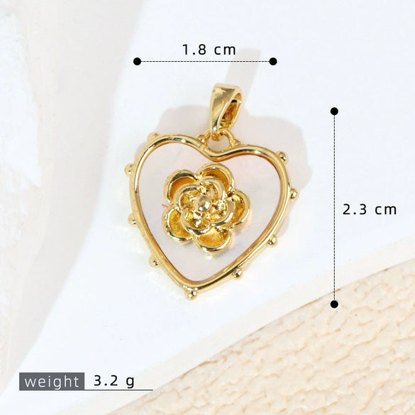Shell Jewelry Heart Geometric Pendant Accessories Electroplating
