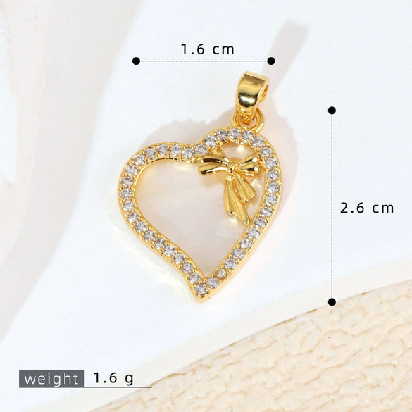 Shell Jewelry Heart Geometric Pendant Accessories Electroplating