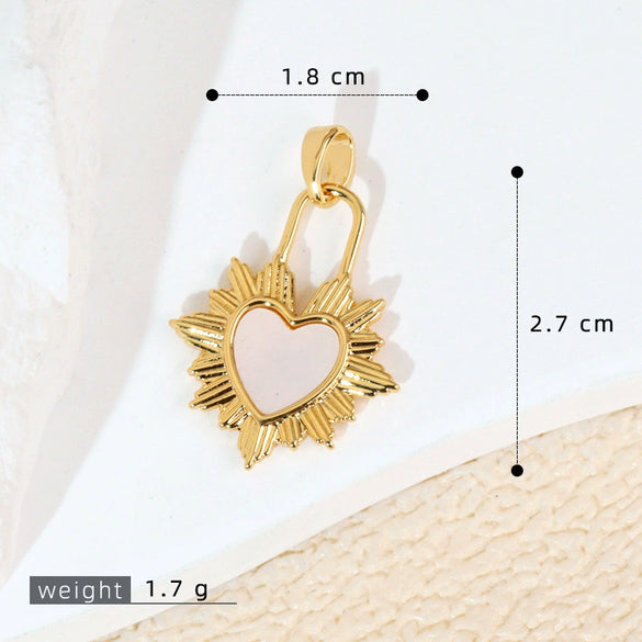 Shell Jewelry Heart Geometric Pendant Accessories Electroplating