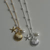 Shell Pearl Conch Necklace Copper Titanium Steel Gold Plated Seaside Vintage Natural Style Unisex Electroplated