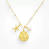 Shell Pearl Conch Necklace Copper Titanium Steel Gold Plated Seaside Vintage Natural Style Unisex Electroplated