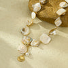 Shell Pearl Stainless Steel Necklace Marine Series Vacation Style Electroplated Jewelry For Women