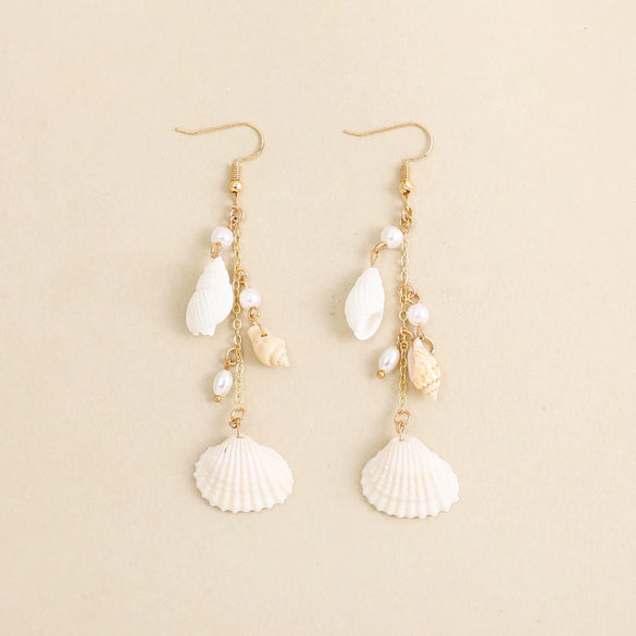 Shell Pearl Tassel Women's Long Elegant Fresh Minimalist Retro Earrings