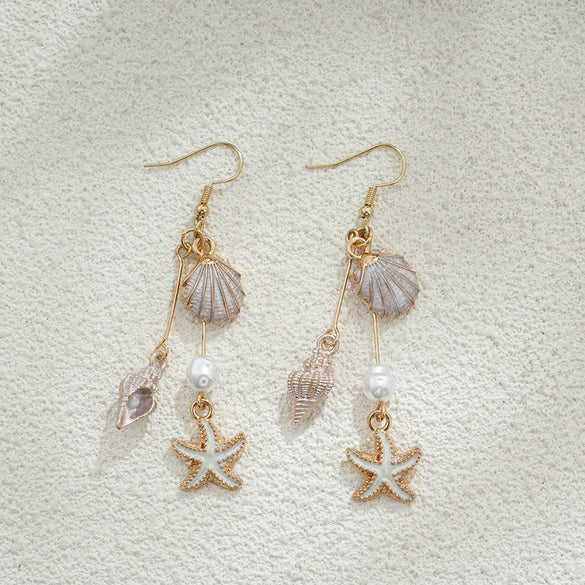 Shell Pearl Tassel Women's Long Elegant Fresh Minimalist Retro Earrings