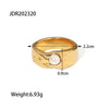 Shell Pendant Geometric Stainless Steel Electroplating Titanium Steel Ring