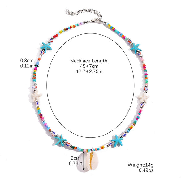Shell Pendant Necklace With Pearl Chain Star Geometric Animal Zodiac Pure Handmade For Women