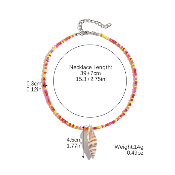 Shell Pendant Necklace With Pearl Chain Star Geometric Animal Zodiac Pure Handmade For Women