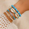 Shell Rice Bead Metal Geometric Electroplated Bracelet For Women