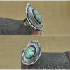 Shell Ring Exaggerated Retro Carved Oval Geometric Electroplated