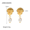 Shell Ring Starfish Pearl Imitation Pearl Necklace Stainless Steel Electroplating Geometric Style