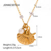 Shell Ring Starfish Pearl Imitation Pearl Necklace Stainless Steel Electroplating Geometric Style