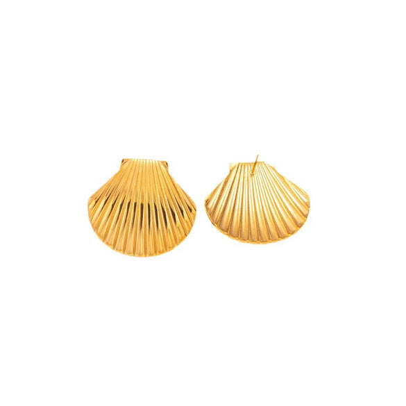 Shell Shape Stainless Steel Goldplated Fashion Women's Earrings