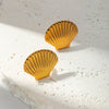 Shell Shape Stainless Steel Goldplated Fashion Women's Earrings