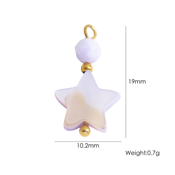 Shell Stainless Steel Accessories Handmade Geometric Fivepointed Star Flower Pendant