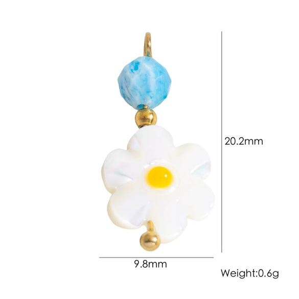 Shell Stainless Steel Accessories Handmade Geometric Fivepointed Star Flower Pendant