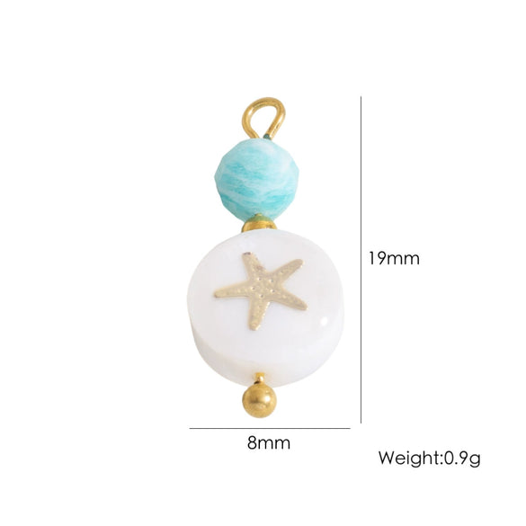 Shell Stainless Steel Accessories Handmade Geometric Fivepointed Star Flower Pendant