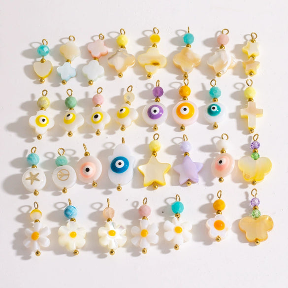 Shell Stainless Steel Accessories Handmade Geometric Fivepointed Star Flower Pendant