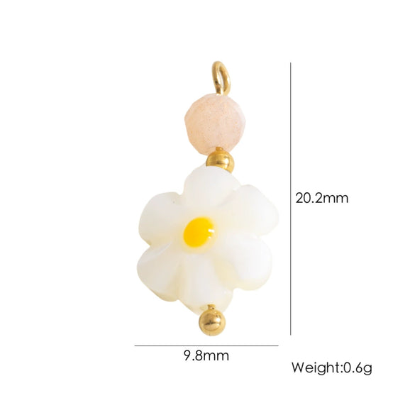 Shell Stainless Steel Accessories Handmade Geometric Fivepointed Star Flower Pendant