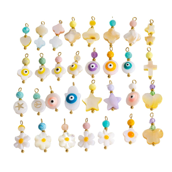 Shell Stainless Steel Accessories Handmade Geometric Fivepointed Star Flower Pendant