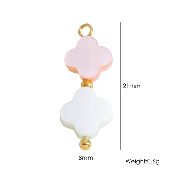 Shell Stainless Steel Accessories Handmade Geometric Fivepointed Star Flower Pendant