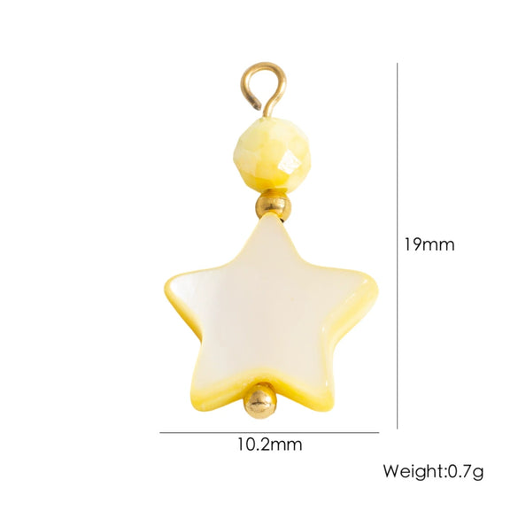 Shell Stainless Steel Accessories Handmade Geometric Fivepointed Star Flower Pendant