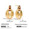 Shell Stainless Steel Geometric Earrings Electroplated Light Luxury Design For Women